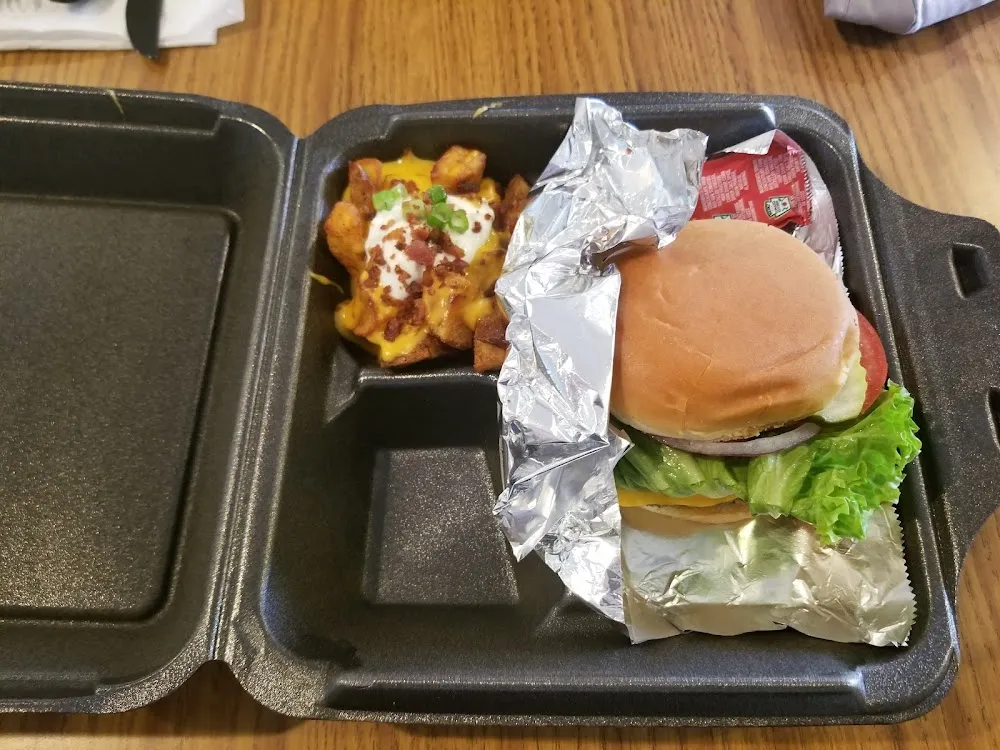 Cheese Burger with Loaded Potatoes