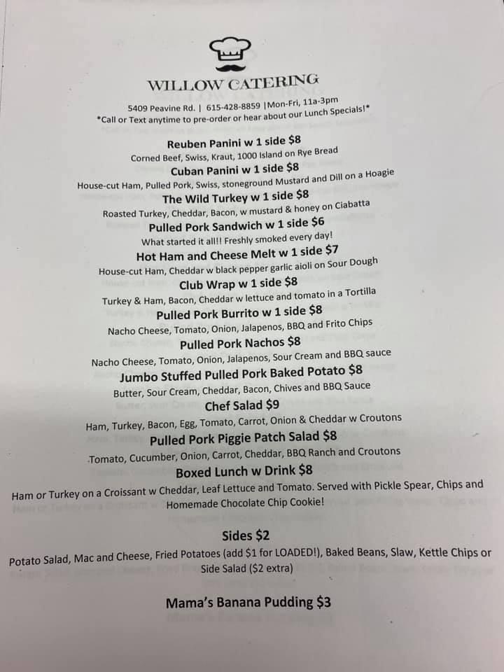 Willow Cafe & Catering Menu image 3